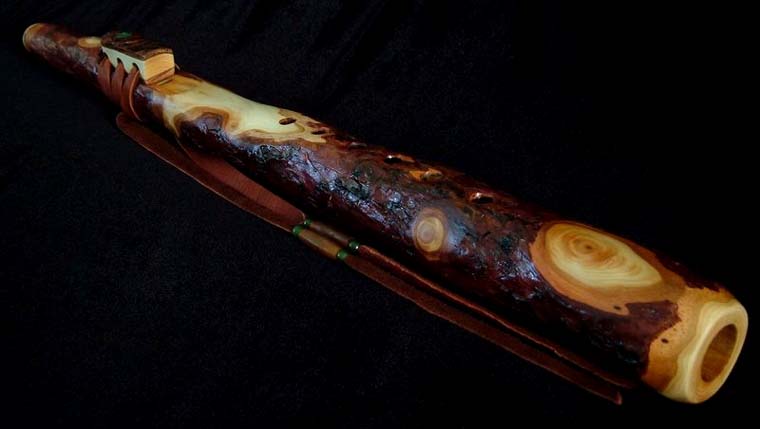 Incense Cedar Branch Flute in G# with Jade Cabochon from Dryad Flutes