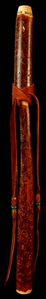 Ponderosa Pine Branch Flute in c# with Malachite from Dryad Branch Flutes