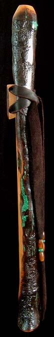 Toyon Branch Flute in A# with Malachite Inlay