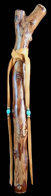 California Peppertree Branch Flute in c with Turquoise Inlay from Dryad Flutes