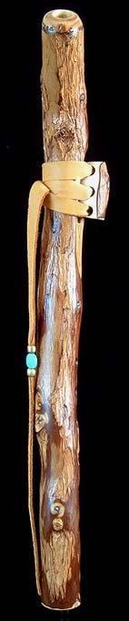 California Peppertree Branch Flute in c with Turquoise Inlay from Dryad Flutes