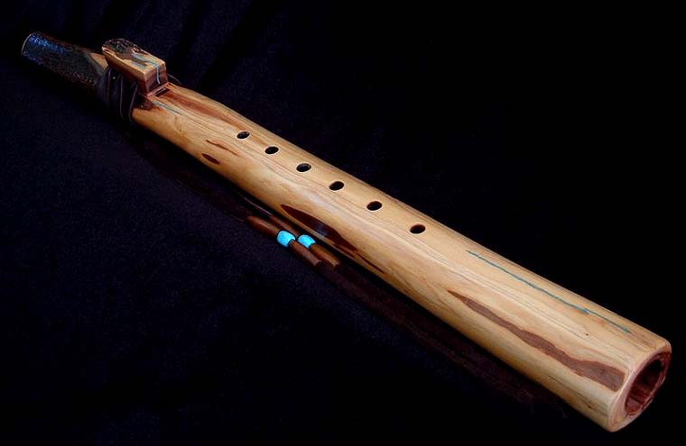 Redwood Branch Flute in F# with Turquoise Inlay from Dryad Flutes