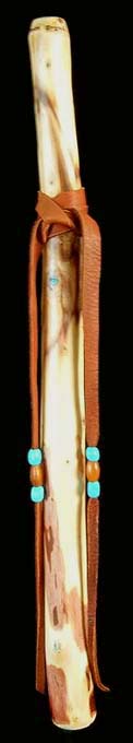 Redwood Branch Flute in A# with Turquoise Inlay from Dryad Branch Flutes