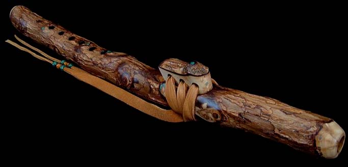 Peppertree Branch Flute in A with Malachite Inlay from Dryad Branch Flutes
