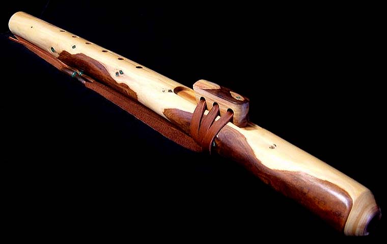 Redwood Branch Flute in F with Malachite Inlay from Dryad Branch Flutes