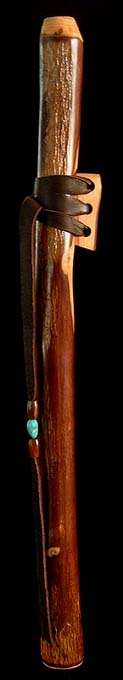 Peppertree Branch Flute in A# with Turquoise Inlay from Dryad Branch Flutes