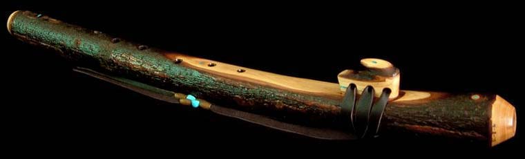 Willow Branch Flute in D# with Turquoise Inlay from Dryad Branch Flutes