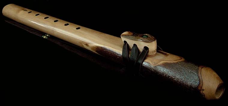 Olive Branch Flute in F# with Jade Inlay from Dryad Branch Flutes
