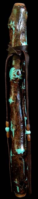 English Walnut Branch Flute in Verdi Tuned (A=432) High d with Turquoise Inlay from Dryad Branch Flutes