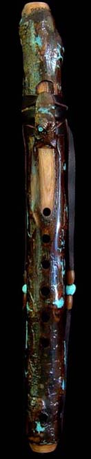 English Walnut Branch Flute in Verdi Tuned (A=432) High d with Turquoise Inlay from Dryad Branch Flutes