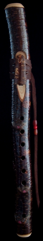Japanese Cherry Branch Flute in Verdi C# with Cherry Coral Inlay